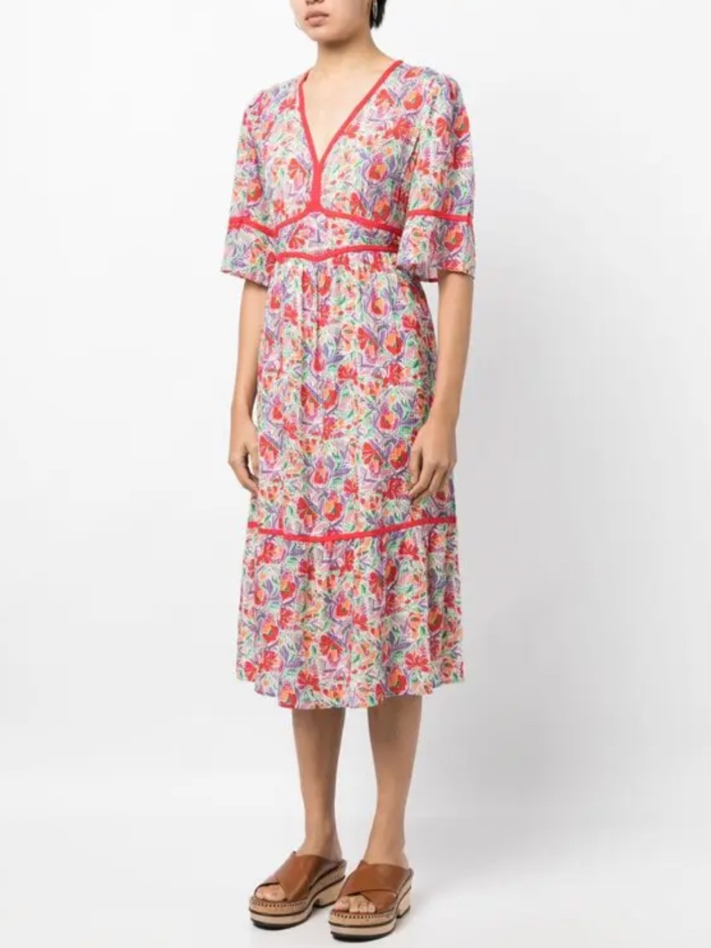 Ba&Sh Aquila Floral Midi Dress
